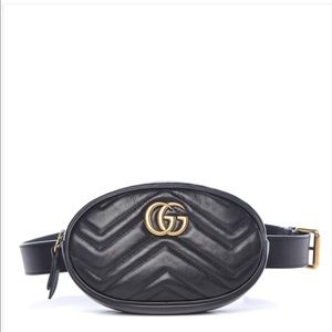 GUCCI Calfskin Matelasse GG Marmont Belt Bag 95